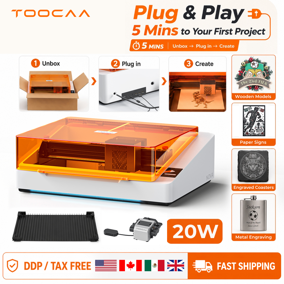 Industrial Laser Solutions - TOOCAA NOVA 20W Beginner-Friendly Laser Engraver
