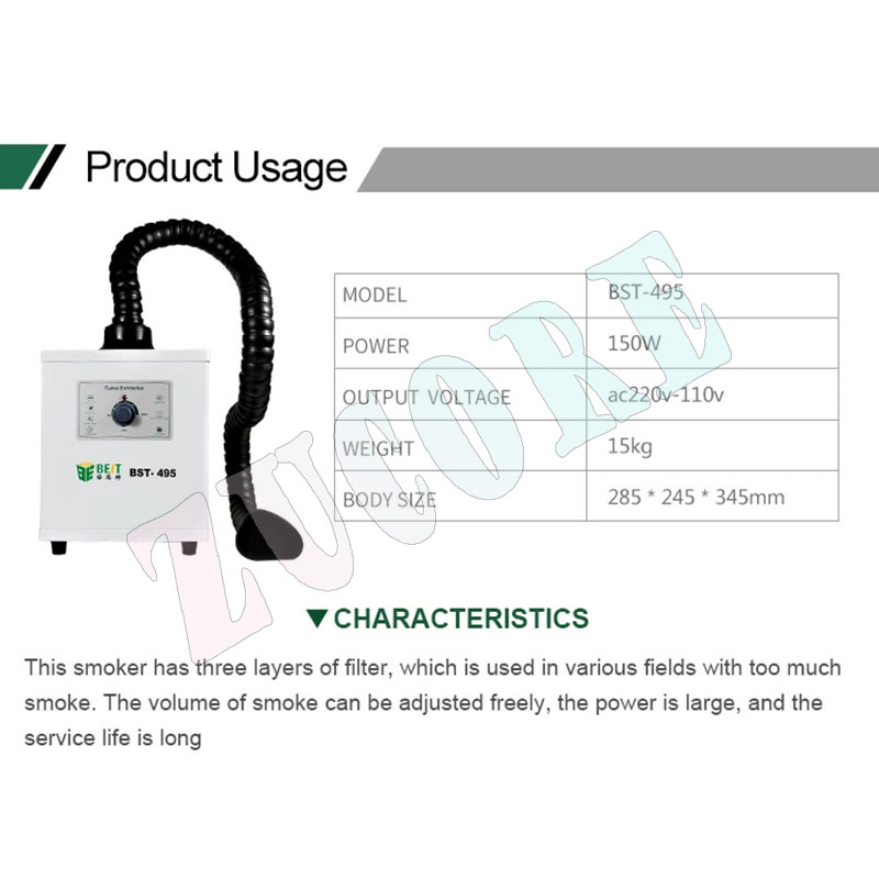 BST-495 filter Exhaust Industr - مراجعة Industrial Laser Solder Iron وسعره