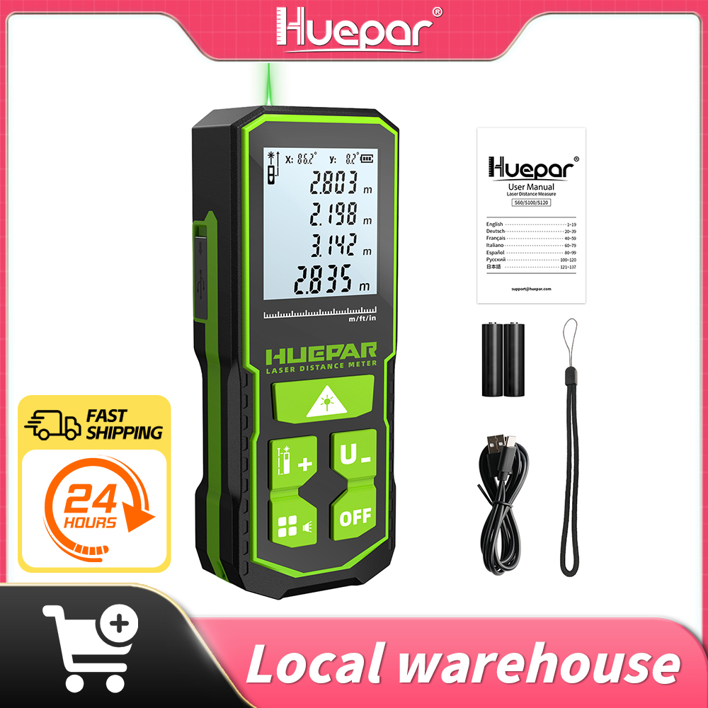 Huepar Laser Rangefinder Digit - مراجعة Industrial Laser Tape Measure وسعره
