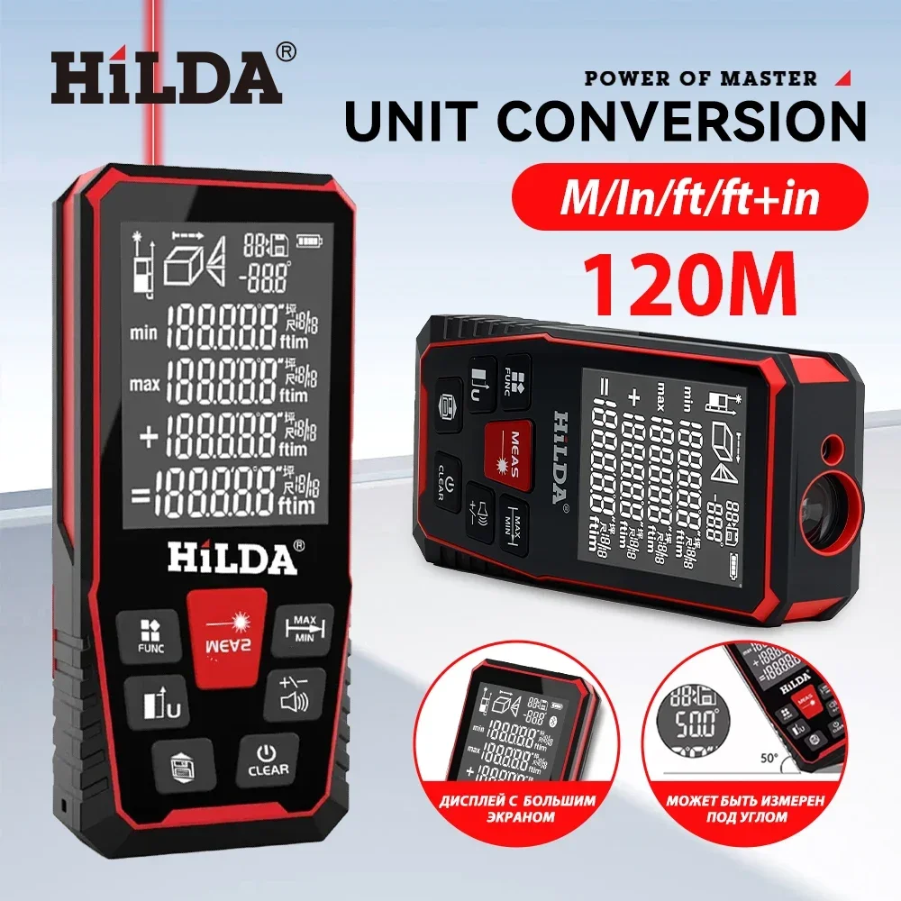 HILDA Laser Distance 50M/100M/ - مراجعة Industrial Laser Tape Measure وسعره