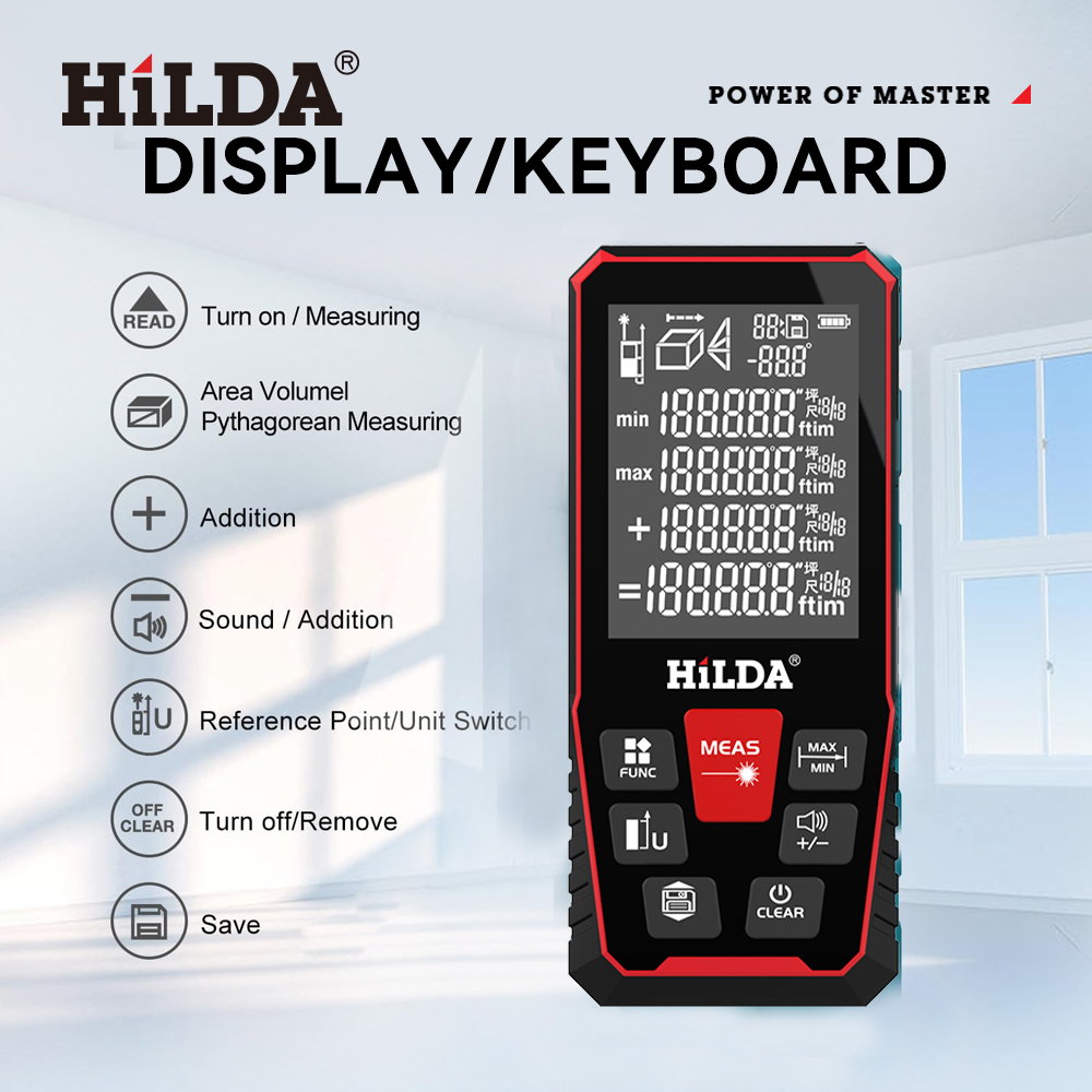 HILDA Laser Distance 50M/100M/ - مراجعة Industrial Laser Tape Measure وسعره