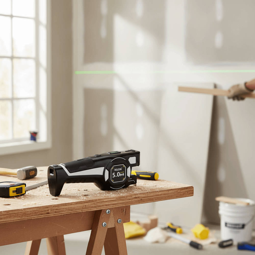 Sturdy Construction Laser Tape - مراجعة Industrial Laser Tape Measure وسعره