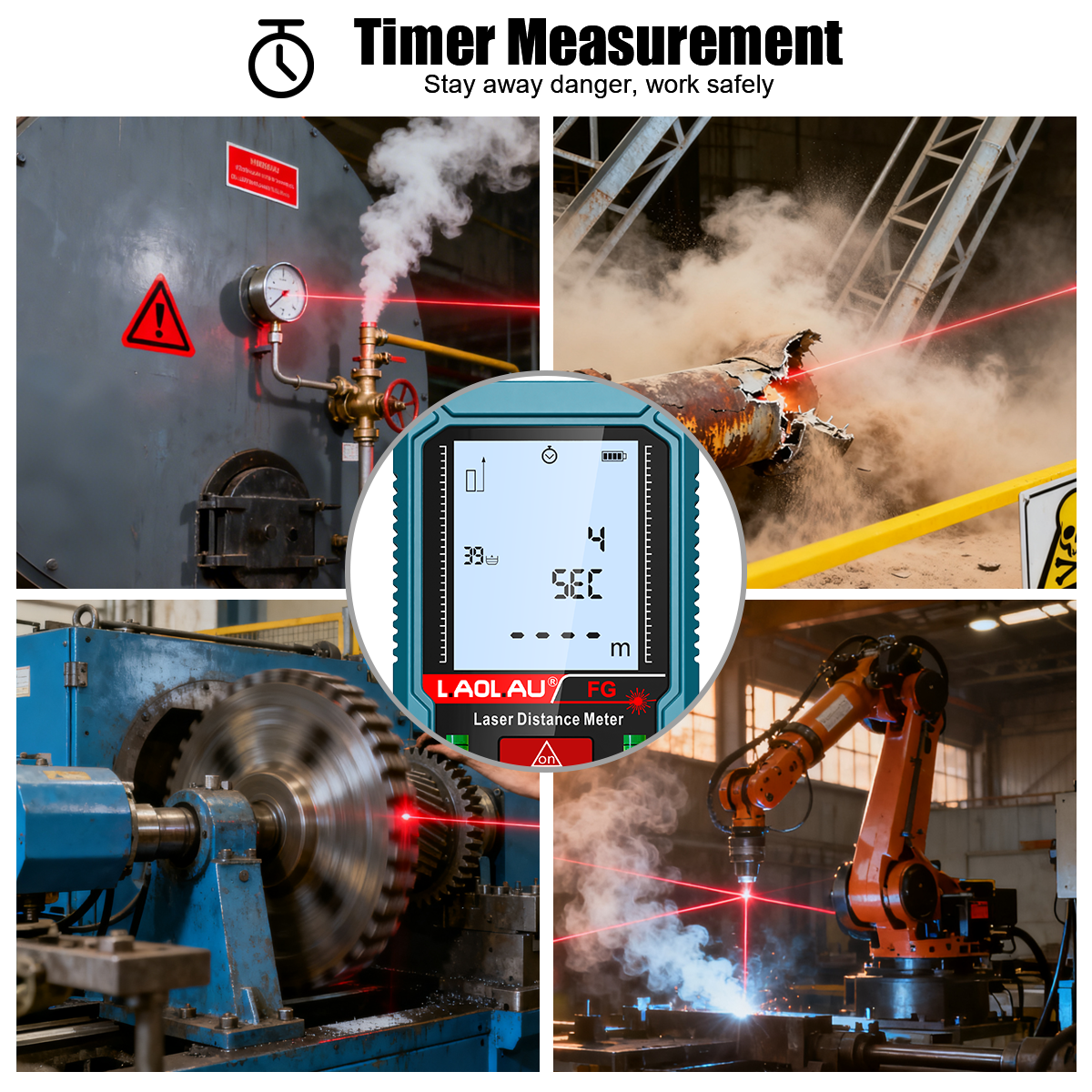Laser Meter Digital Tape Timer - مراجعة Industrial Laser Tape Measure وسعره