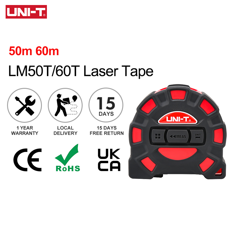 UNI-T 50M 60M Laser Tape Measu - مراجعة Industrial Laser Tape Measure وسعره