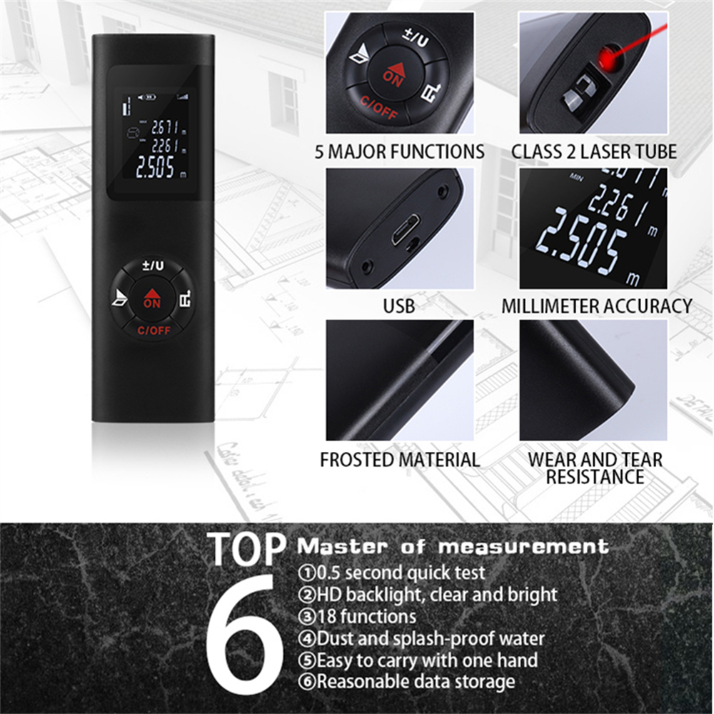 40M Laser Distance Meter Laser - مراجعة Industrial Laser Tape Measure وسعره