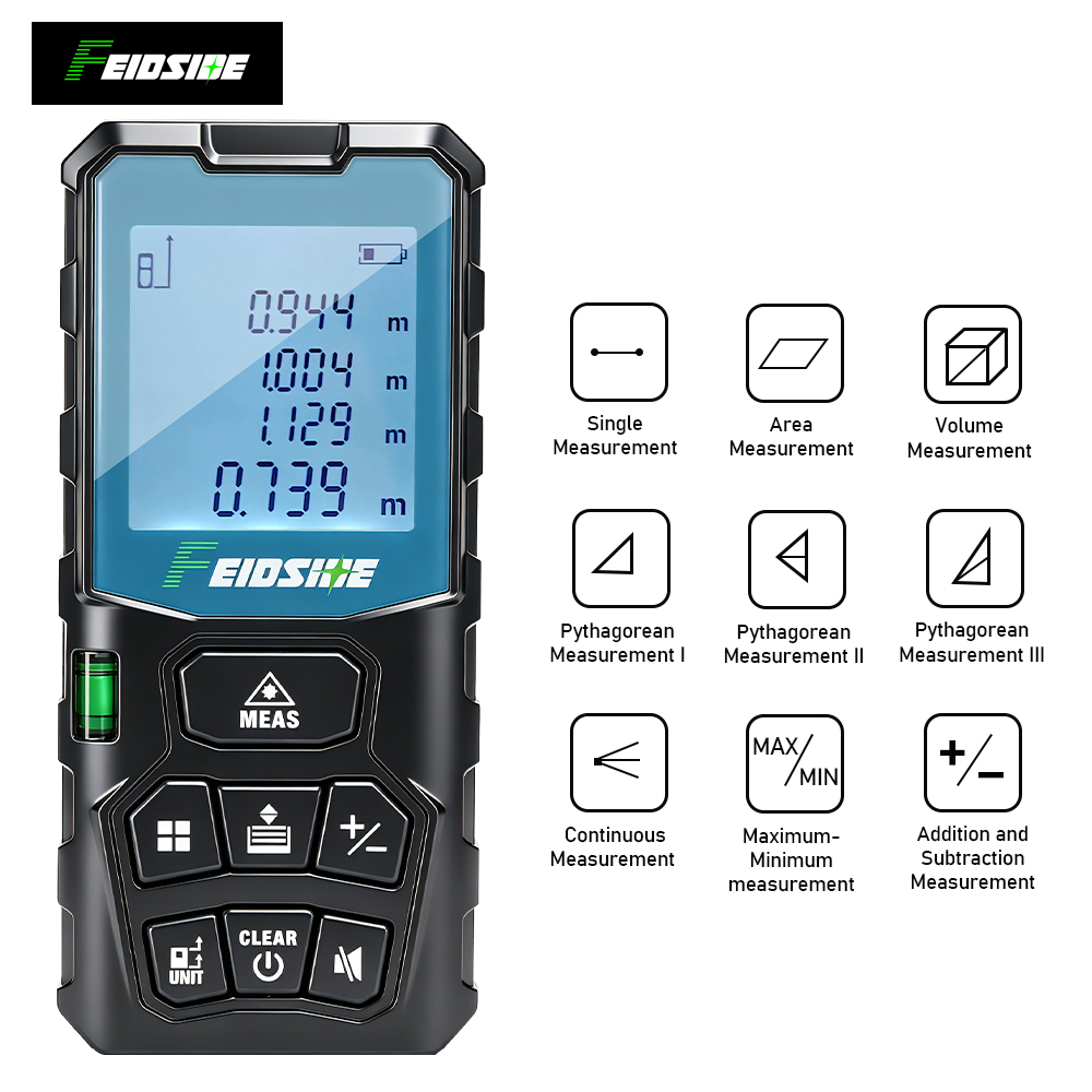 FEIDSIDE 50M/120M Handheld Las - مراجعة Industrial Laser Tape Measure وسعره