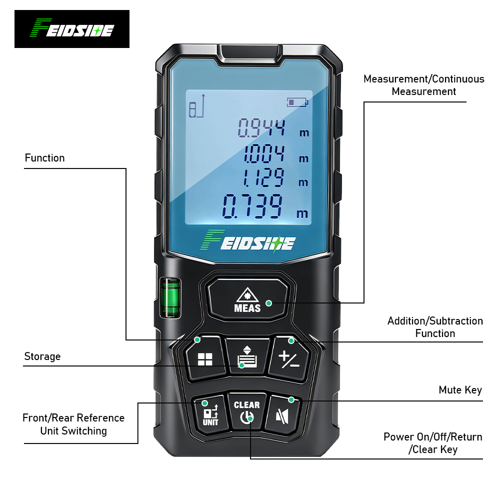 FEIDSIDE 50M/120M Handheld Las - مراجعة Industrial Laser Tape Measure وسعره