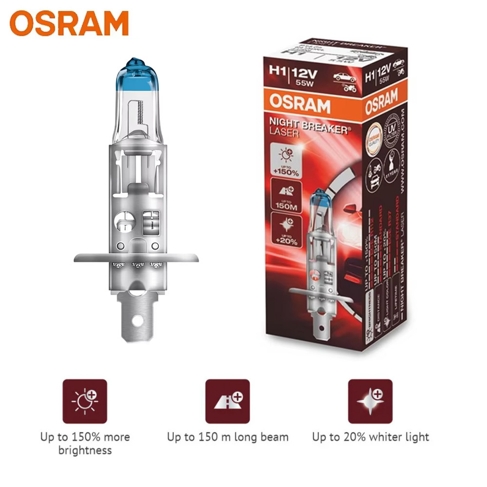 OSRAM Night Breaker Laser H1 H - مراجعة Industrial Laser Beam وسعره